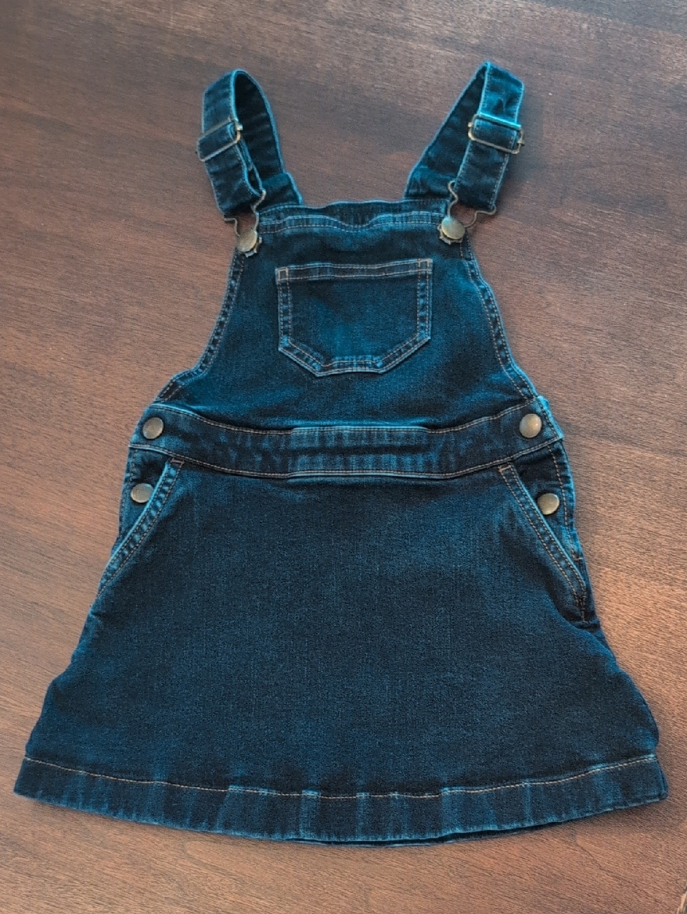 Hanna Andersson Dark Blue Denim Overall Skirt Jumper Pinafore
